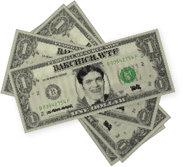 Decorative Bakchich banknotes